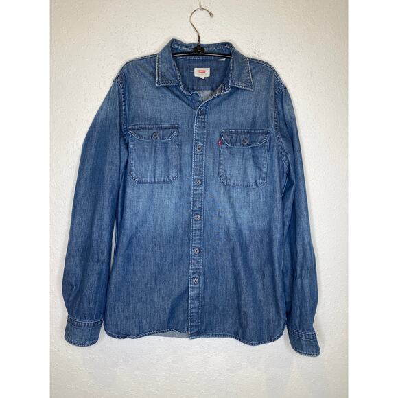 Levi's Tops - Levi’s Casual Blue Button Down Denim Long Sleeve Women’s Shirt EUC Sz M Cotton